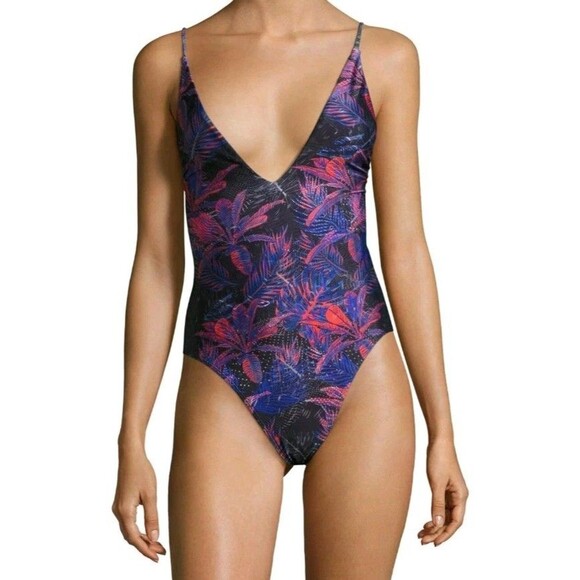WE ARE HANDSOME The Sonic String Plunge One Piece Swimsuit Medium Sexy Cruise - Picture 1 of 7